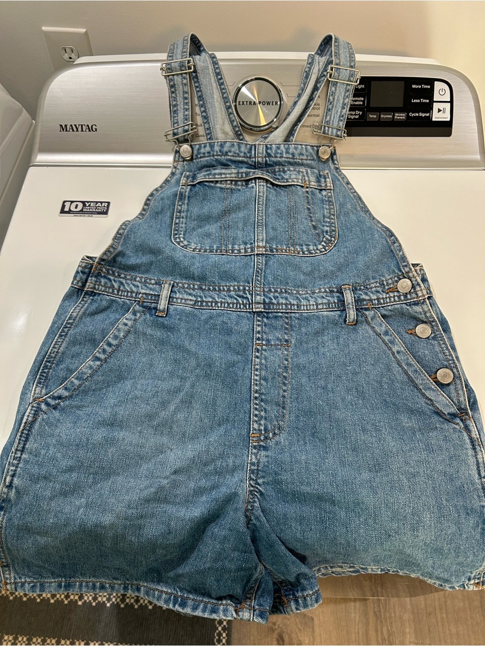 Topshop Light Blue Denim Short Overalls